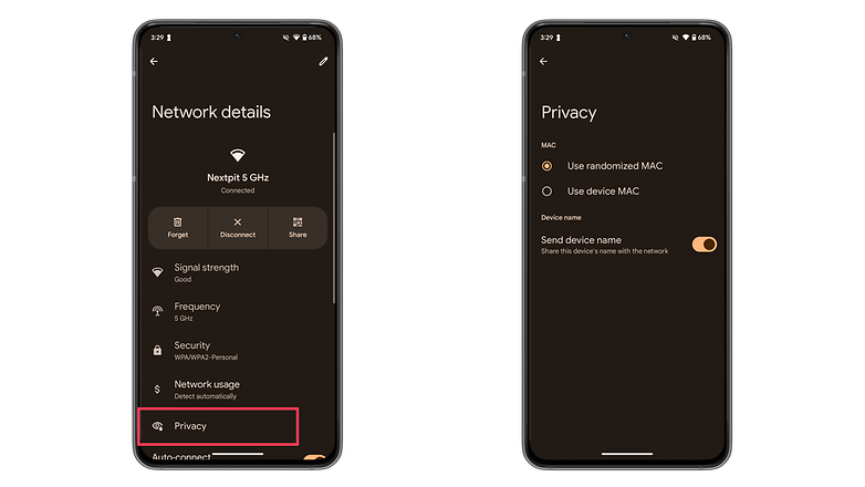 Screenshots showing the new Wi-Fi privacy settings in Android 15 beta 1 Screenshots showing the new Wi-Fi privacy settings in Android 15 beta 1