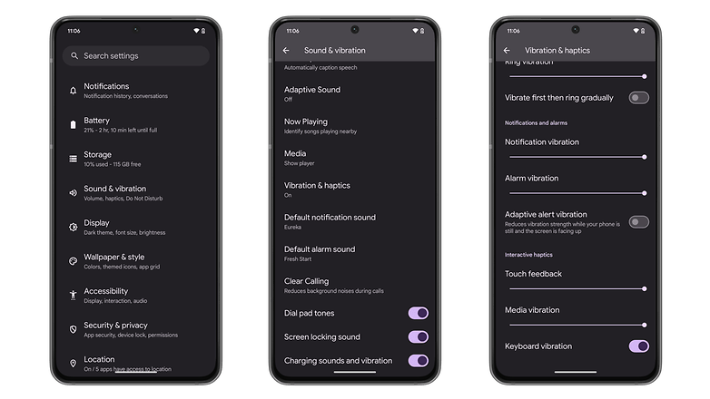 Android 15 screenshots showing the new Keyboard haptics option Android 15 screenshots showing the new Keyboard haptics option