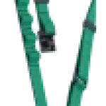 Green strap for hands-free phone carrying with adjustable features and a rotating carabiner.