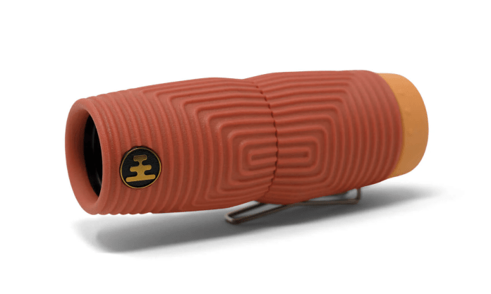 Close-up of the Zero Tube 10x25 Waterproof Monocular showcasing its textured exterior and compact design, highlighting its rugged look suitable for outdoor adventures.