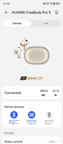 Huawei AI Life app, ANC and awareness mode controls